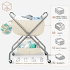 image:imageSTORAGE MANIAC Collapsible Laundry Cart with Wheels 356H Removable Canvas Bag Rolling Laundry Hamper Clothes Basket with Wheels Sturdy Steel Frame Folding for Small Narrow Space Easy Storage BeigeBeige