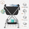 image:imageSTORAGE MANIAC Collapsible Laundry Cart with Wheels 356H Removable Canvas Bag Rolling Laundry Hamper Clothes Basket with Wheels Sturdy Steel Frame Folding for Small Narrow Space Easy Storage BeigeBlack