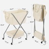 image:imageSTORAGE MANIAC Collapsible Laundry Cart with Wheels 356H Removable Canvas Bag Rolling Laundry Hamper Clothes Basket with Wheels Sturdy Steel Frame Folding for Small Narrow Space Easy Storage BeigeBeige