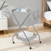 image:imageSTORAGE MANIAC Collapsible Laundry Cart with Wheels 356H Removable Canvas Bag Rolling Laundry Hamper Clothes Basket with Wheels Sturdy Steel Frame Folding for Small Narrow Space Easy Storage BeigeGrey