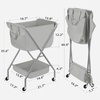 image:imageSTORAGE MANIAC Collapsible Laundry Cart with Wheels 356H Removable Canvas Bag Rolling Laundry Hamper Clothes Basket with Wheels Sturdy Steel Frame Folding for Small Narrow Space Easy Storage BeigeGrey