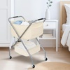 image:imageSTORAGE MANIAC Collapsible Laundry Cart with Wheels 356H Removable Canvas Bag Rolling Laundry Hamper Clothes Basket with Wheels Sturdy Steel Frame Folding for Small Narrow Space Easy Storage BeigeBeige