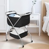 image:imageSTORAGE MANIAC Collapsible Laundry Cart with Wheels 356H Removable Canvas Bag Rolling Laundry Hamper Clothes Basket with Wheels Sturdy Steel Frame Folding for Small Narrow Space Easy Storage BeigeBlack
