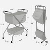 image:imageSTORAGE MANIAC Collapsible Laundry Cart with Wheels 356H Removable Canvas Bag Rolling Laundry Hamper Clothes Basket with Wheels Sturdy Steel Frame Folding for Small Narrow Space Easy Storage BeigeGrey