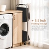 image:imageSTORAGE MANIAC Collapsible Laundry Cart with Wheels 356H Removable Canvas Bag Rolling Laundry Hamper Clothes Basket with Wheels Sturdy Steel Frame Folding for Small Narrow Space Easy Storage BeigeBlack
