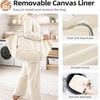 image:imageSTORAGE MANIAC Collapsible Laundry Cart with Wheels 356H Removable Canvas Bag Rolling Laundry Hamper Clothes Basket with Wheels Sturdy Steel Frame Folding for Small Narrow Space Easy Storage BeigeBeige