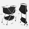 image:imageSTORAGE MANIAC Collapsible Laundry Cart with Wheels 356H Removable Canvas Bag Rolling Laundry Hamper Clothes Basket with Wheels Sturdy Steel Frame Folding for Small Narrow Space Easy Storage BeigeBlack