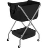 image:imageSTORAGE MANIAC Collapsible Laundry Cart with Wheels 356H Removable Canvas Bag Rolling Laundry Hamper Clothes Basket with Wheels Sturdy Steel Frame Folding for Small Narrow Space Easy Storage BeigeBlack