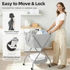 image:imageSTORAGE MANIAC Collapsible Laundry Cart with Wheels 356H Removable Canvas Bag Rolling Laundry Hamper Clothes Basket with Wheels Sturdy Steel Frame Folding for Small Narrow Space Easy Storage BeigeGrey