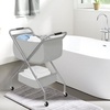 image:imageSTORAGE MANIAC Collapsible Laundry Cart with Wheels 356H Removable Canvas Bag Rolling Laundry Hamper Clothes Basket with Wheels Sturdy Steel Frame Folding for Small Narrow Space Easy Storage BeigeGrey