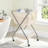 image:imageSTORAGE MANIAC Collapsible Laundry Cart with Wheels 356H Removable Canvas Bag Rolling Laundry Hamper Clothes Basket with Wheels Sturdy Steel Frame Folding for Small Narrow Space Easy Storage BeigeBeige
