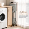 image:imageSTORAGE MANIAC Collapsible Laundry Cart with Wheels 356H Removable Canvas Bag Rolling Laundry Hamper Clothes Basket with Wheels Sturdy Steel Frame Folding for Small Narrow Space Easy Storage BeigeGrey