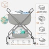 image:imageSTORAGE MANIAC Collapsible Laundry Cart with Wheels 356H Removable Canvas Bag Rolling Laundry Hamper Clothes Basket with Wheels Sturdy Steel Frame Folding for Small Narrow Space Easy Storage BeigeGrey
