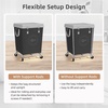 image:imageSTORAGE MANIAC Commercial Laundry Hamper with Heavy Duty Steel Frame 320 L Industrial Laundry Basket Cart with Wheels for Hotel Home Laundry Room 317L x 193W x 3091H Large BeigeBlack