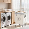 image:imageSTORAGE MANIAC Commercial Laundry Hamper with Heavy Duty Steel Frame 320 L Industrial Laundry Basket Cart with Wheels for Hotel Home Laundry Room 317L x 193W x 3091H Large BeigeBeige