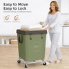 image:imageSTORAGE MANIAC Commercial Laundry Hamper with Heavy Duty Steel Frame 320 L Industrial Laundry Basket Cart with Wheels for Hotel Home Laundry Room 317L x 193W x 3091H Large BeigeGreen