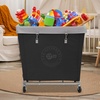image:imageSTORAGE MANIAC Commercial Laundry Hamper with Heavy Duty Steel Frame 320 L Industrial Laundry Basket Cart with Wheels for Hotel Home Laundry Room 317L x 193W x 3091H Large BeigeBlack