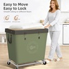 image:imageSTORAGE MANIAC Commercial Laundry Hamper with Heavy Duty Steel Frame 320 L Industrial Laundry Basket Cart with Wheels for Hotel Home Laundry Room 317L x 193W x 3091H Large BeigeGreen
