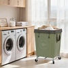 image:imageSTORAGE MANIAC Commercial Laundry Hamper with Heavy Duty Steel Frame 320 L Industrial Laundry Basket Cart with Wheels for Hotel Home Laundry Room 317L x 193W x 3091H Large BeigeGreen