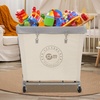 image:imageSTORAGE MANIAC Commercial Laundry Hamper with Heavy Duty Steel Frame 320 L Industrial Laundry Basket Cart with Wheels for Hotel Home Laundry Room 317L x 193W x 3091H Large BeigeBeige