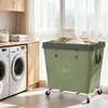 image:imageSTORAGE MANIAC Commercial Laundry Hamper with Heavy Duty Steel Frame 320 L Industrial Laundry Basket Cart with Wheels for Hotel Home Laundry Room 317L x 193W x 3091H Large BeigeGreen
