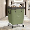 image:imageSTORAGE MANIAC Commercial Laundry Hamper with Heavy Duty Steel Frame 320 L Industrial Laundry Basket Cart with Wheels for Hotel Home Laundry Room 317L x 193W x 3091H Large BeigeGreen