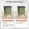 image:imageSTORAGE MANIAC Commercial Laundry Hamper with Heavy Duty Steel Frame 320 L Industrial Laundry Basket Cart with Wheels for Hotel Home Laundry Room 317L x 193W x 3091H Large BeigeGreen