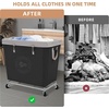 image:imageSTORAGE MANIAC Commercial Laundry Hamper with Heavy Duty Steel Frame 320 L Industrial Laundry Basket Cart with Wheels for Hotel Home Laundry Room 317L x 193W x 3091H Large BeigeBlack