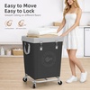 image:imageSTORAGE MANIAC Commercial Laundry Hamper with Heavy Duty Steel Frame 320 L Industrial Laundry Basket Cart with Wheels for Hotel Home Laundry Room 317L x 193W x 3091H Large BeigeBlack