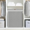 image:imageSTORAGE MANIAC Double Laundry Hamper with Lid 140L Tall Metal Frame Laundry Baskets with Removeable Bag Large Clothes Hamper with PU Tag Laundry Bin for Dorm Collage Bathroom Bedroom GrayGray