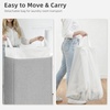 image:imageSTORAGE MANIAC Double Laundry Hamper with Lid 140L Tall Metal Frame Laundry Baskets with Removeable Bag Large Clothes Hamper with PU Tag Laundry Bin for Dorm Collage Bathroom Bedroom GrayGray