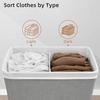 image:imageSTORAGE MANIAC Double Laundry Hamper with Lid 140L Tall Metal Frame Laundry Baskets with Removeable Bag Large Clothes Hamper with PU Tag Laundry Bin for Dorm Collage Bathroom Bedroom GrayGray