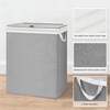 image:imageSTORAGE MANIAC Double Laundry Hamper with Lid 140L Tall Metal Frame Laundry Baskets with Removeable Bag Large Clothes Hamper with PU Tag Laundry Bin for Dorm Collage Bathroom Bedroom GrayGray