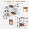 image:imageSTORAGE MANIAC Expandable Shoe Rack 16 Pairs Stackable Small Shoe Rack Metal Adjustable Shoes Organizer for Closet Entryway Hallway Garage Front Door Shoes Shelves Black 4 TierWhite