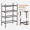 image:imageSTORAGE MANIAC Expandable Shoe Rack 16 Pairs Stackable Small Shoe Rack Metal Adjustable Shoes Organizer for Closet Entryway Hallway Garage Front Door Shoes Shelves Black 4 TierBlack