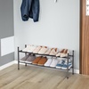 image:imageSTORAGE MANIAC Expandable Shoe Rack 16 Pairs Stackable Small Shoe Rack Metal Adjustable Shoes Organizer for Closet Entryway Hallway Garage Front Door Shoes Shelves Black 4 TierBlack