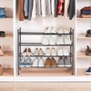 image:imageSTORAGE MANIAC Expandable Shoe Rack 16 Pairs Stackable Small Shoe Rack Metal Adjustable Shoes Organizer for Closet Entryway Hallway Garage Front Door Shoes Shelves Black 4 TierBlack