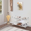 image:imageSTORAGE MANIAC Expandable Shoe Rack 16 Pairs Stackable Small Shoe Rack Metal Adjustable Shoes Organizer for Closet Entryway Hallway Garage Front Door Shoes Shelves Black 4 TierWhite