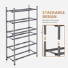image:imageSTORAGE MANIAC Expandable Shoe Rack 16 Pairs Stackable Small Shoe Rack Metal Adjustable Shoes Organizer for Closet Entryway Hallway Garage Front Door Shoes Shelves Black 4 TierBlack