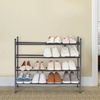 image:imageSTORAGE MANIAC Expandable Shoe Rack 16 Pairs Stackable Small Shoe Rack Metal Adjustable Shoes Organizer for Closet Entryway Hallway Garage Front Door Shoes Shelves Black 4 TierBlack
