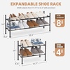 image:imageSTORAGE MANIAC Expandable Shoe Rack 16 Pairs Stackable Small Shoe Rack Metal Adjustable Shoes Organizer for Closet Entryway Hallway Garage Front Door Shoes Shelves Black 4 TierBlack