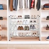 image:imageSTORAGE MANIAC Expandable Shoe Rack 16 Pairs Stackable Small Shoe Rack Metal Adjustable Shoes Organizer for Closet Entryway Hallway Garage Front Door Shoes Shelves Black 4 TierWhite