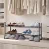image:imageSTORAGE MANIAC Expandable Shoe Rack 16 Pairs Stackable Small Shoe Rack Metal Adjustable Shoes Organizer for Closet Entryway Hallway Garage Front Door Shoes Shelves Black 4 TierBlack