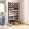 image:imageSTORAGE MANIAC Expandable Shoe Rack 16 Pairs Stackable Small Shoe Rack Metal Adjustable Shoes Organizer for Closet Entryway Hallway Garage Front Door Shoes Shelves Black 4 TierBlack