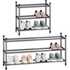 image:imageSTORAGE MANIAC Expandable Shoe Rack 16 Pairs Stackable Small Shoe Rack Metal Adjustable Shoes Organizer for Closet Entryway Hallway Garage Front Door Shoes Shelves Black 4 TierBlack