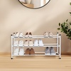 image:imageSTORAGE MANIAC Expandable Shoe Rack 16 Pairs Stackable Small Shoe Rack Metal Adjustable Shoes Organizer for Closet Entryway Hallway Garage Front Door Shoes Shelves Black 4 TierWhite