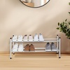 image:imageSTORAGE MANIAC Expandable Shoe Rack 16 Pairs Stackable Small Shoe Rack Metal Adjustable Shoes Organizer for Closet Entryway Hallway Garage Front Door Shoes Shelves Black 4 TierWhite