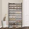 image:imageSTORAGE MANIAC Expandable Shoe Rack 16 Pairs Stackable Small Shoe Rack Metal Adjustable Shoes Organizer for Closet Entryway Hallway Garage Front Door Shoes Shelves Black 4 TierBlack