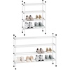 image:imageSTORAGE MANIAC Expandable Shoe Rack 16 Pairs Stackable Small Shoe Rack Metal Adjustable Shoes Organizer for Closet Entryway Hallway Garage Front Door Shoes Shelves Black 4 TierWhite
