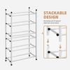 image:imageSTORAGE MANIAC Expandable Shoe Rack 16 Pairs Stackable Small Shoe Rack Metal Adjustable Shoes Organizer for Closet Entryway Hallway Garage Front Door Shoes Shelves Black 4 TierWhite